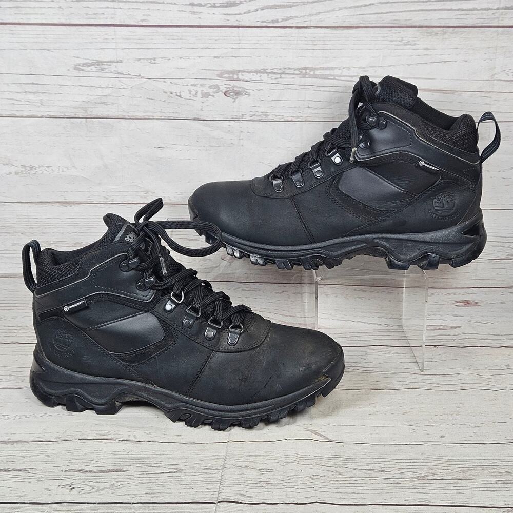 Timberland Mt. Maddsen Mid Boots Men's Black US 9 Waterproof Leather Hiking